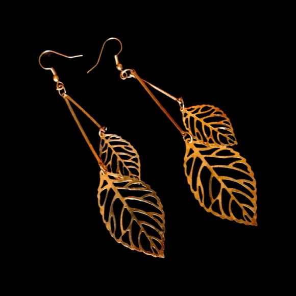 Leaf print Earrings - Picture 1 of 4